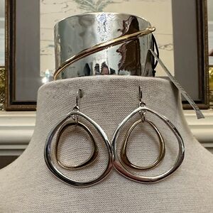 Robert Lee Morris Silver & Gold Earrings & Cuff Bracelet